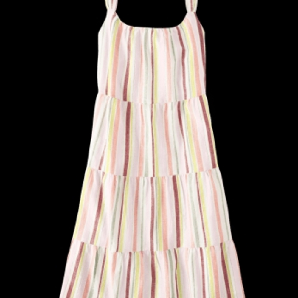 NWT Womens XL Striped Pink Sun Dress Beach Cover Up